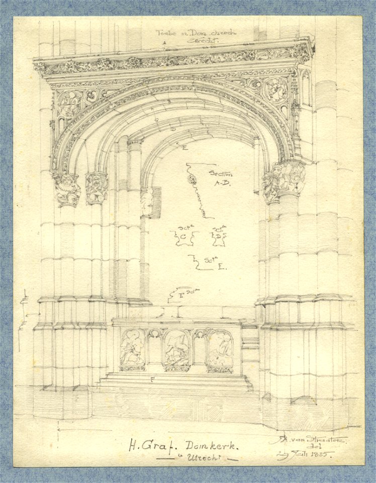 HUA-39891-Afbeelding van het Heilig Graf in de kooromgang van de Domkerk te Utrecht