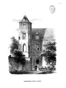 HUA-35314-Gezicht op de kapel en de achtergevel van het huis Renesse aan de Drift te Utrecht uit het oostenNB Dit huis heeft sinds 1890 het adres Drift 23