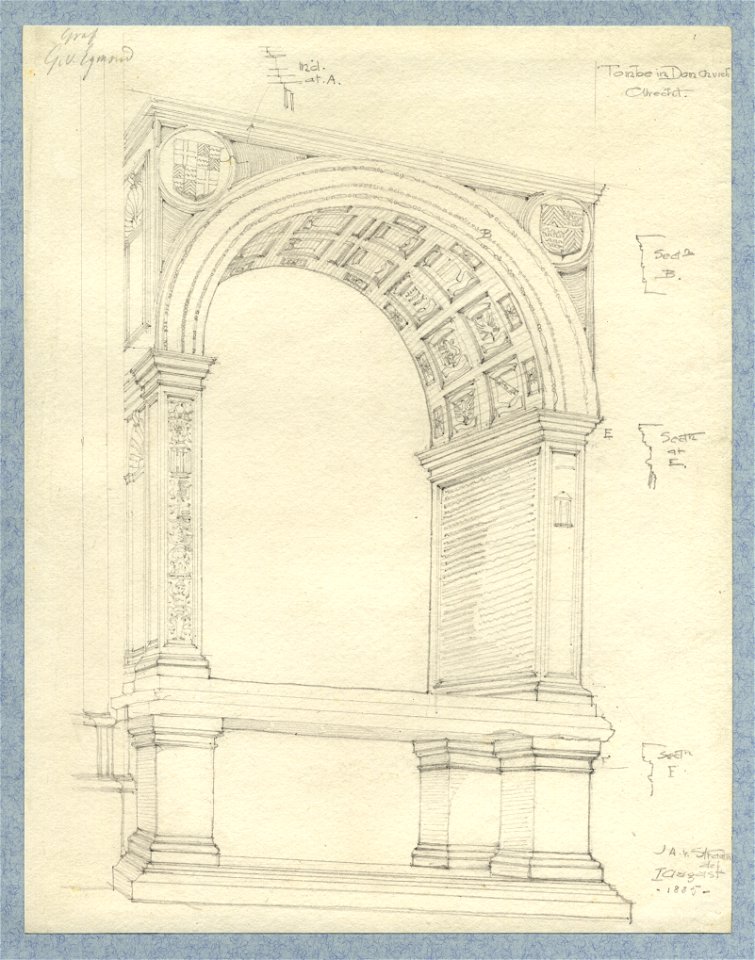 HUA-39892-Afbeelding van de graftombe van bisschop George van Egmond in het koor van de Domkerk te Utrecht