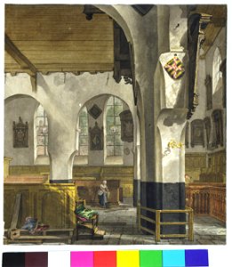 HUA-37515-Interieur van de Geertekerk te Utrecht doorkijk vanuit de zuidelijke zijbeuk door het schip naar de noordelijke zijbeuk en het noordertransept