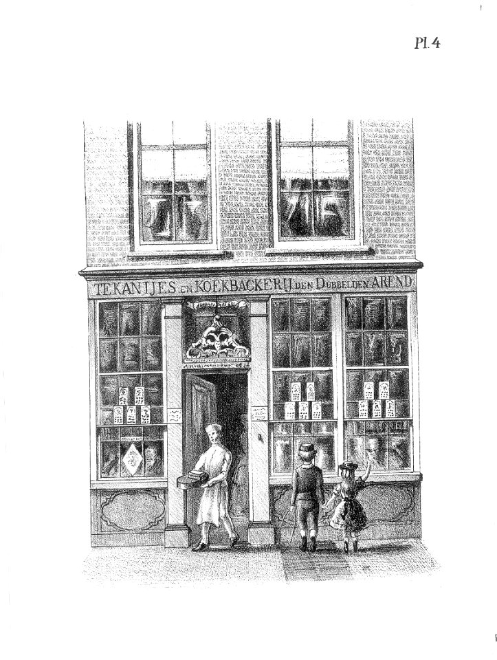 HUA-38135-Afbeelding van de winkelpui van de bakkerij Den Dubbelden Arend Schoutenstraat 13 te Utrecht