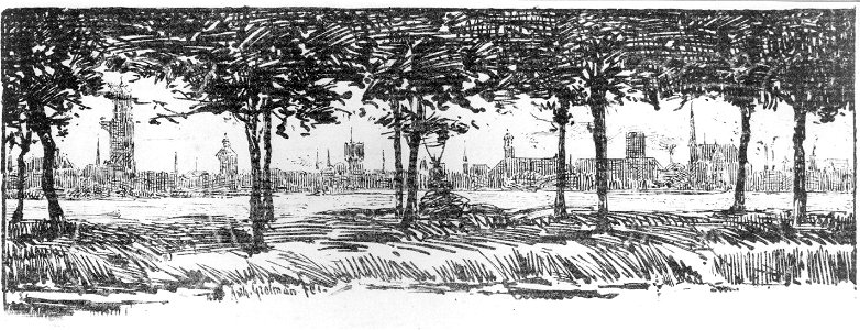 HUA-36250-Profiel van de stad Utrecht uit het noordoosten gezien vanuit Blauwkapel