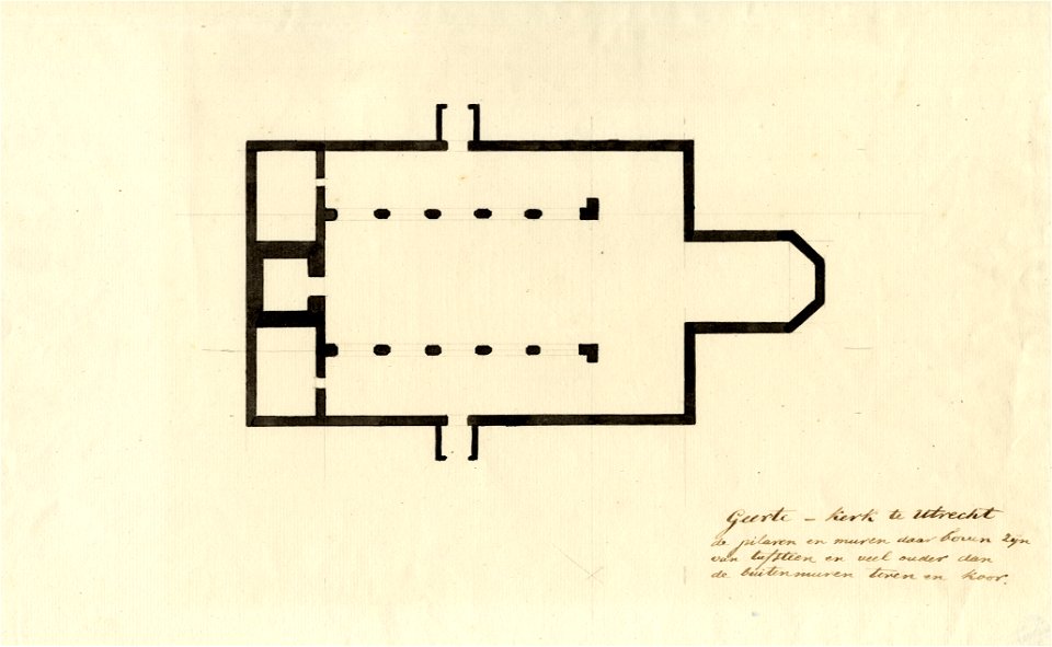 HUA-39926-Plattegrond van de Geertekerk Geertekerkhof te Utrecht