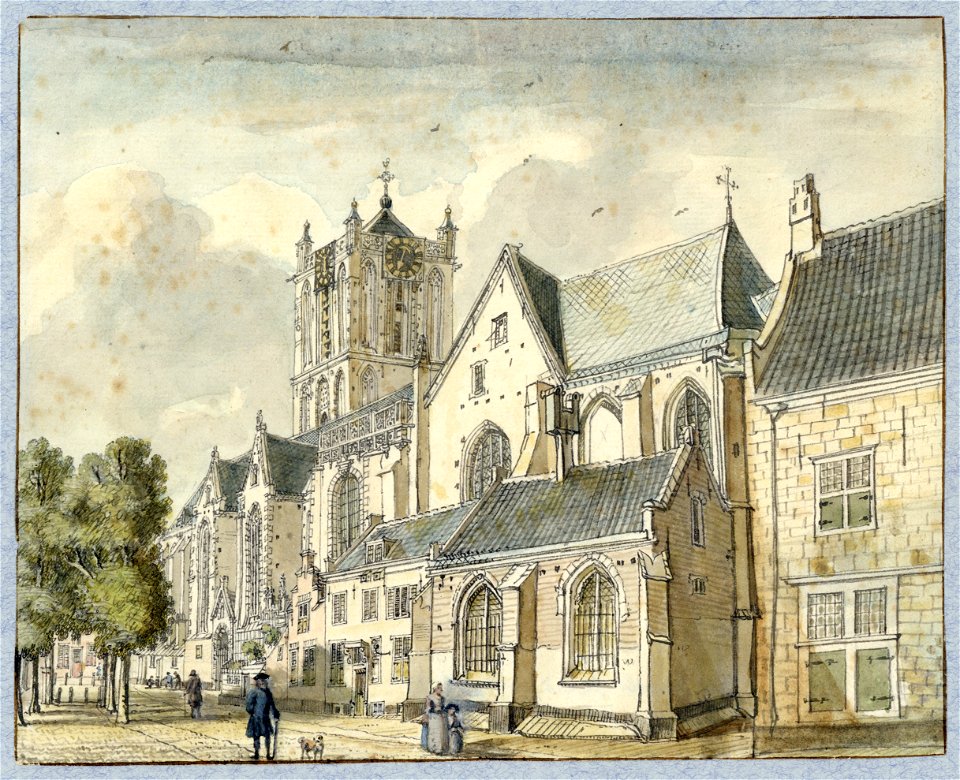 HUA-37418-Gezicht op de Jacobikerk op het Jacobskerkhof te Utrecht uit het zuidoosten