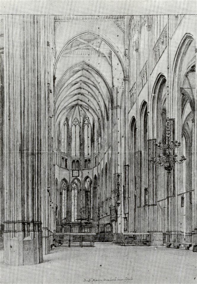 HUA-601599-Interieur van de Domkerk te Utrecht schip en koor uit het westen