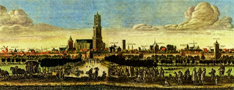 HUA-500753-Profiel van de stad Utrecht uit het westen
