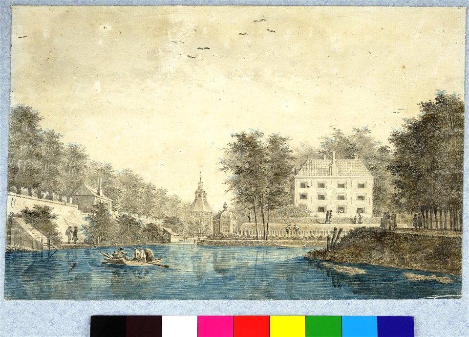 HUA-36445-Gezicht over de stadsbuitengracht op de stadswal met het huis De Kikvors te Utrecht met rechts de singel in het midden het Lucasbolwerk met het Suiker