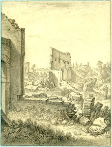 HUA-37718-Gezicht op de ruïnes van gebouwen volgens een oud opschrift van het klooster Bethlehem te Utrecht