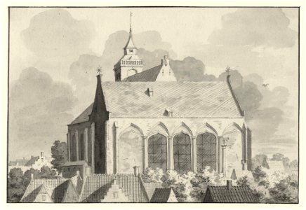 HUA-35044-Gezicht op de Buurkerk te Utrecht uit het oosten