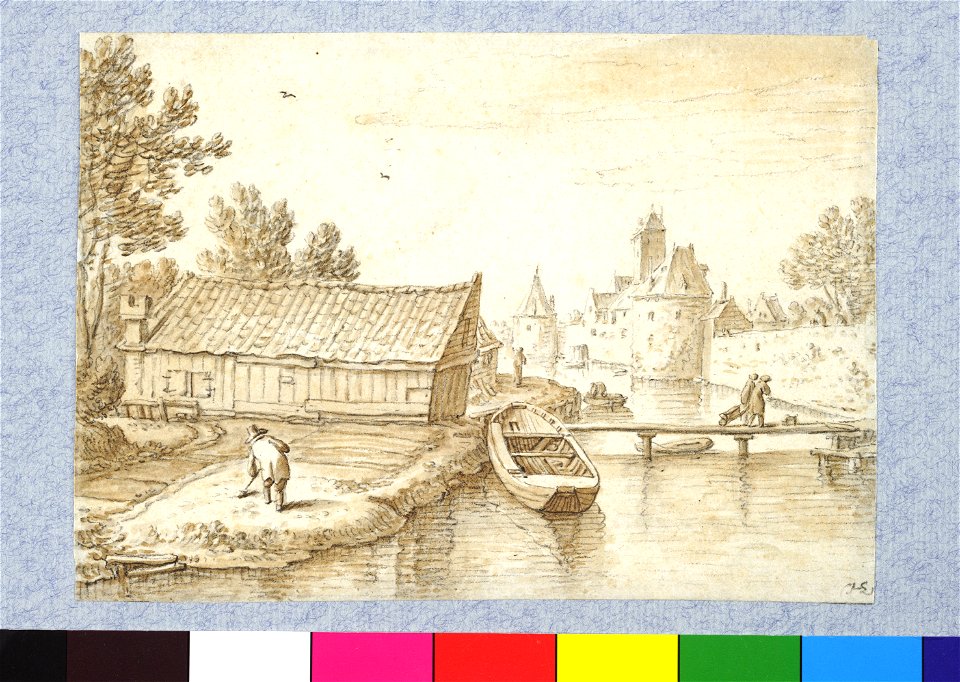 HUA-36730-Gezicht over de stadsbuitengracht op de stadswal te Utrecht uit het westen met de waltorens de Beer met daarachter de Plompetoren en de Vos middenacht
