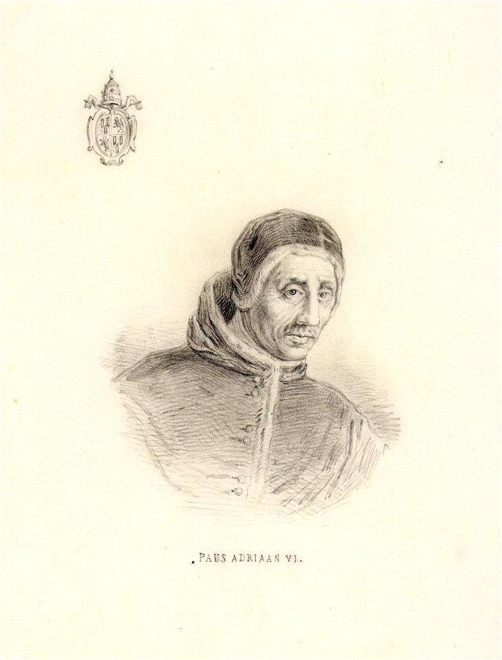 HUA-38769-Portret van Adriaan Florisz Boeiens geboren Utrecht 2 maart 1459 proost van de St Salvatorkerk paus Paus Adriaan VI 1522 1523 overleden Rome 14 septem