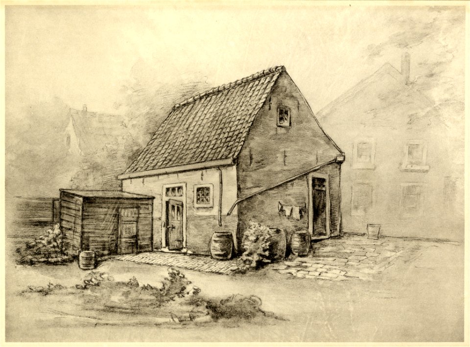 HUA-801178-Gezicht op het huisje aan de Grote Koppel te Amersfoort waarin de zeepfabriek De Duif van Chr Pleines begonnen is