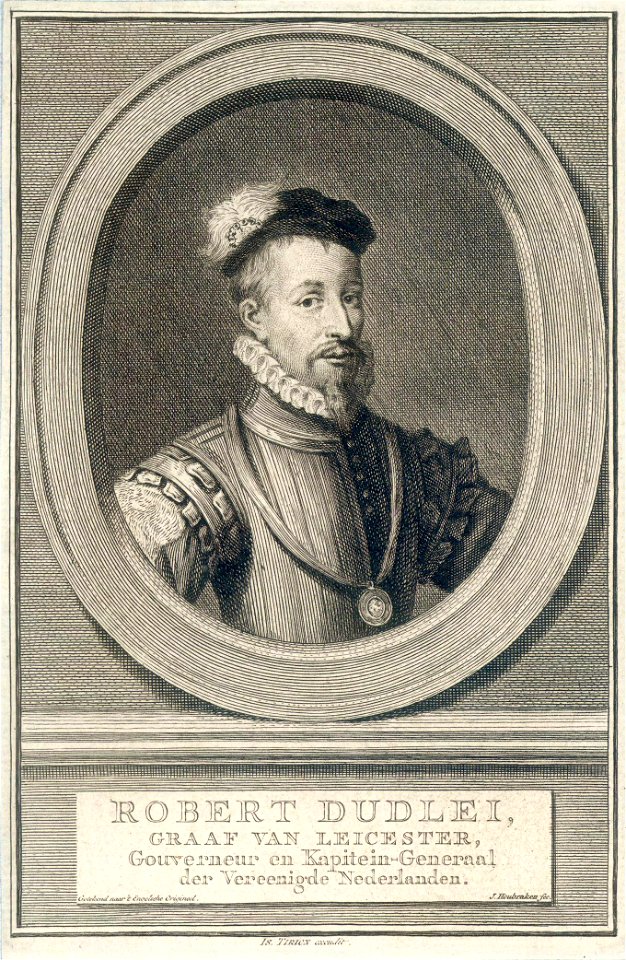 HUA-38883-Portret van Robert Dudley graaf van Leicester geboren 1533 gouverneur en kapitein generaal der Verenigde Nederlanden bezocht Utrecht in 1586 overleden