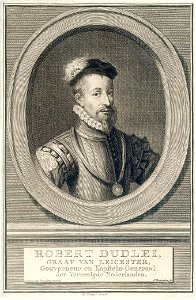HUA-38883-Portret van Robert Dudley graaf van Leicester geboren 1533 gouverneur en kapitein generaal der Verenigde Nederlanden bezocht Utrecht in 1586 overleden