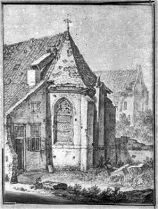 HUA-37710-Gezicht op het oude kapelletje van het St Agnietenklooster te Utrecht