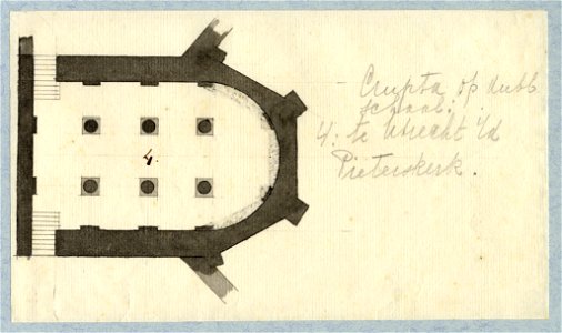 HUA-39910-Plattegrond van de crypte van de St Pieterskerk op het Pieterskerkhof te Utrecht