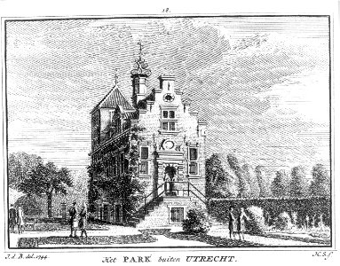 HUA-37918-Gezicht op het huis Het Park te Utrecht vanuit de tuin