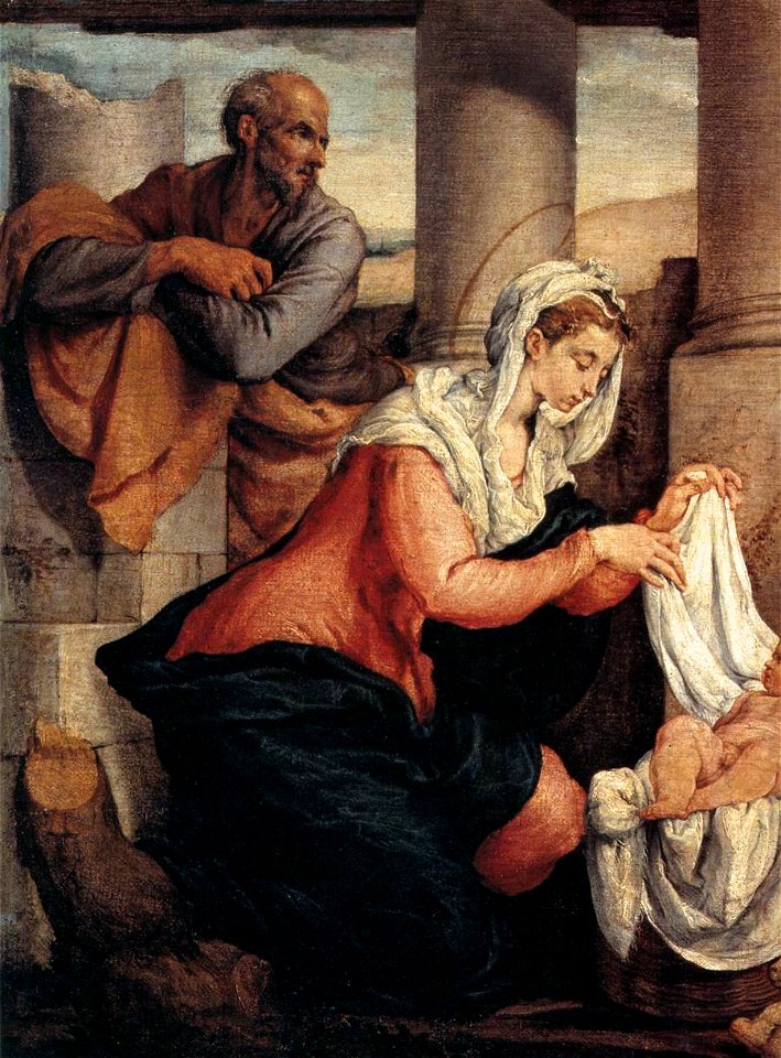 Jacopo da Ponte - Adoration of the Shepherds (detail) - WGA01439