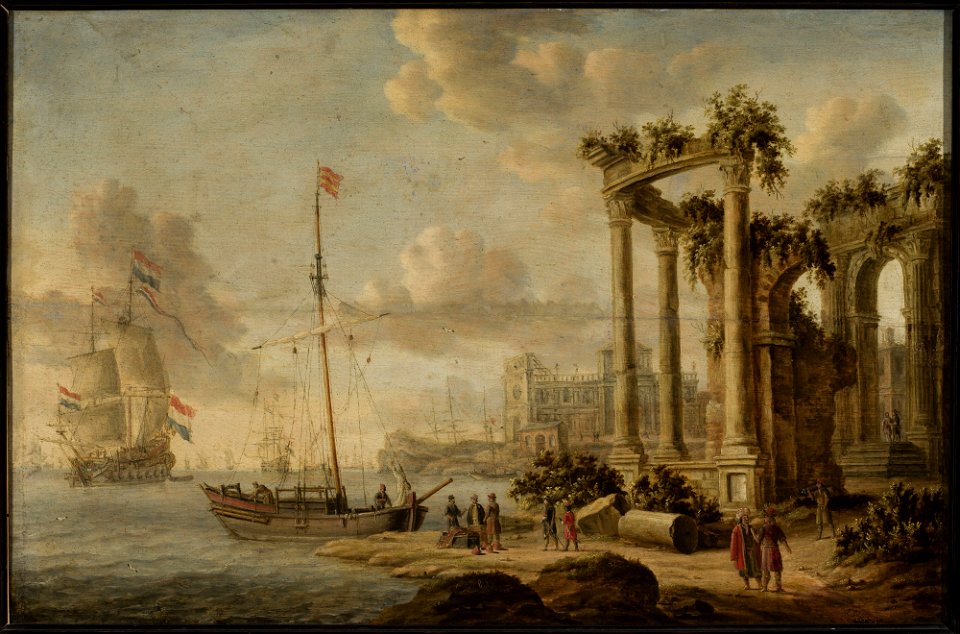 Jacobus Storck - Seaside landscape with ancient ruins on the coast - M.Ob.484 MNW - National Museum in Warsaw