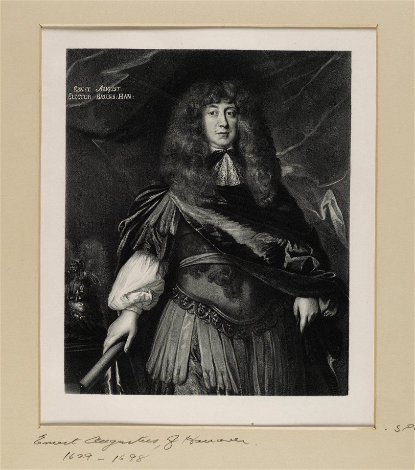 Jacobite broadside - Portrait of Ernest Augustus of Hanover (1629-1698)