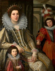 Jacopo Ligozzi (1547-1627) (attributed to) - Maria Maddalena (1589–1631), Grand Duchess of Tuscany, with Her Eldest Son Grand Duke Ferdinand II ( - 1210311 - National Trust