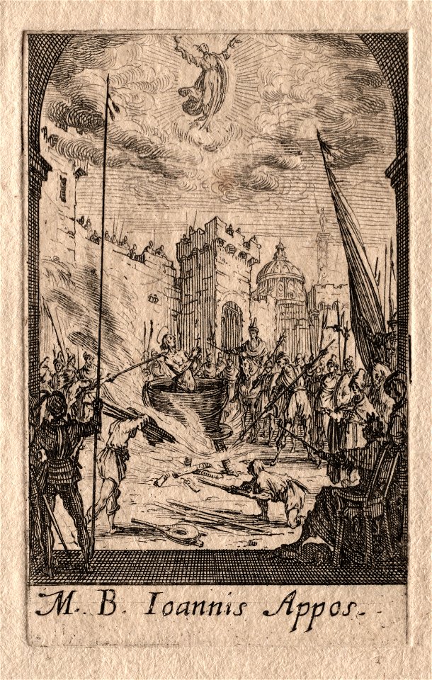 Jacques Callot (French, 1592-1635) - The Martyrdom of the Apostles, St. John the Evangelist - 1958.436 - Cleveland Museum of Art