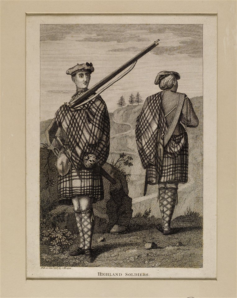 Jacobite broadside - Scene of Highland village customs and dress