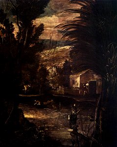 Jacopo Tintoretto - The Flight into Egypt (detail) - WGA22588. Free illustration for personal and commercial use.