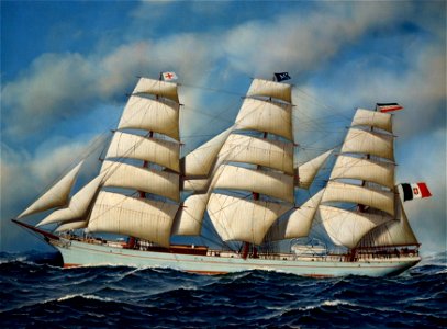 Antonio Jacobsen - Italian sailing ship Maria Teresa, 1901. Free illustration for personal and commercial use.