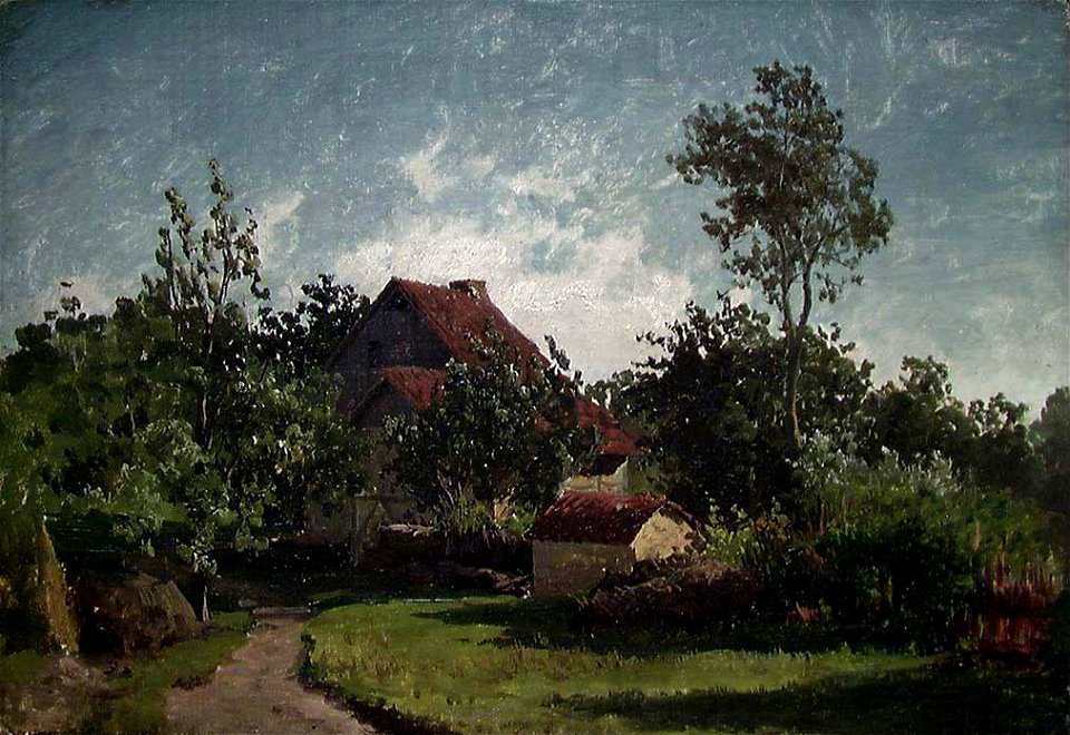 Sophus Jacobsen - Bondegård i kveldslys - NG.M.04432 - National Museum of Art, Architecture and Design