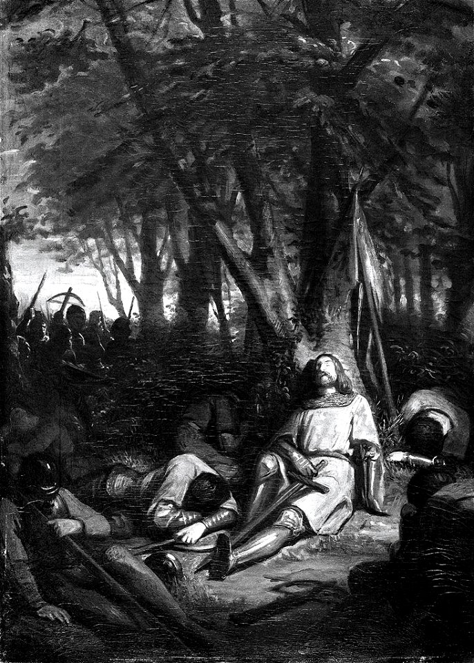 Jacobus van Dijck - Anno 1061. Graaf Floris I van Holland wordt te Nederhemert gedood - SA 4878 - Amsterdam Museum