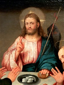 Jacopo da Ponte (Bassano) Supper at Emmaus Kimbell detail 01
