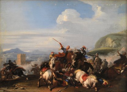 Jacques Courtois - Battle Scene with Turkish Cavalry - KMS655 - Statens Museum for Kunst