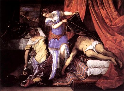 Jacopo Tintoretto - Judith and Holofernes - WGA22661. Free illustration for personal and commercial use.
