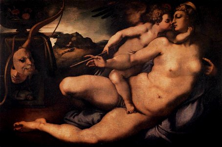 Jacopo Pontormo - Venus and Cupid - WGA18111. Free illustration for personal and commercial use.