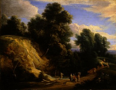 Jacques d' Arthois - Landschap met wandelaars en vee op een landweg - ГЭ-2892 - Hermitage Museum