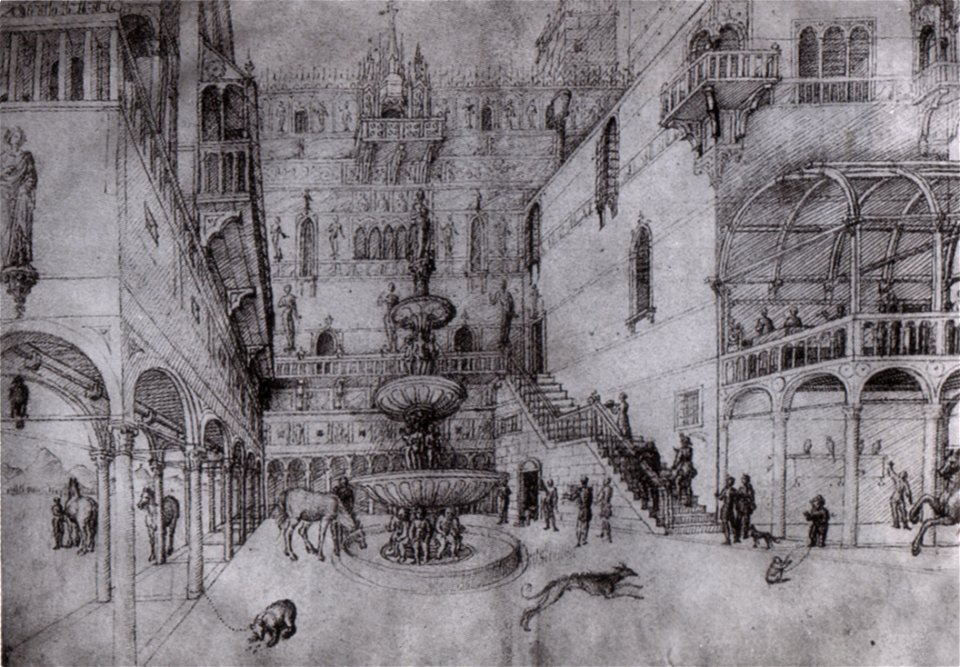 Jacopo bellini, album del louvre, banchetto di erode