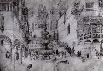 Jacopo bellini, album del louvre, banchetto di erode