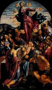 Jacopo Tintoretto - Assumption of the Virgin - WGA22444. Free illustration for personal and commercial use.