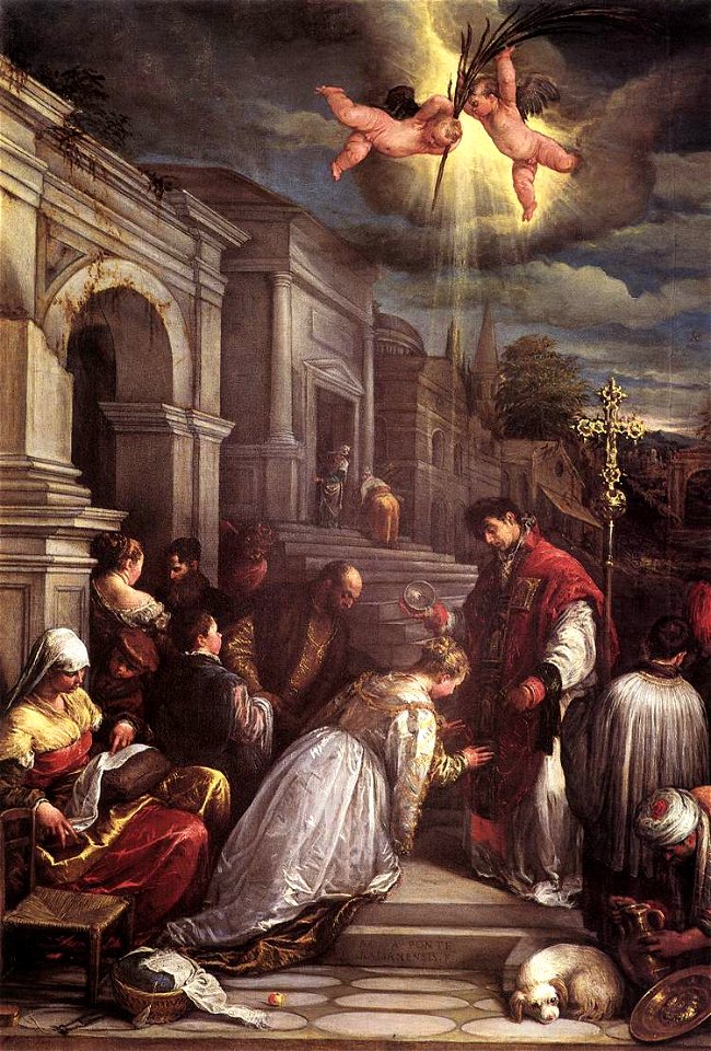 Jacopo da Ponte - St Valentine Baptizing St Lucilla - WGA01452