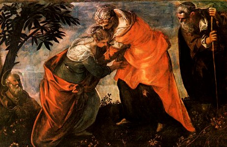 Jacopo Tintoretto - Visitation - WGA22645. Free illustration for personal and commercial use.