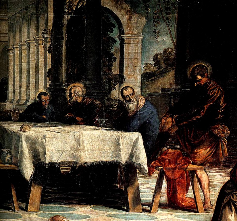 Jacopo Tintoretto - Christ Washing the Feet of His Disciples (detail) - WGA22430