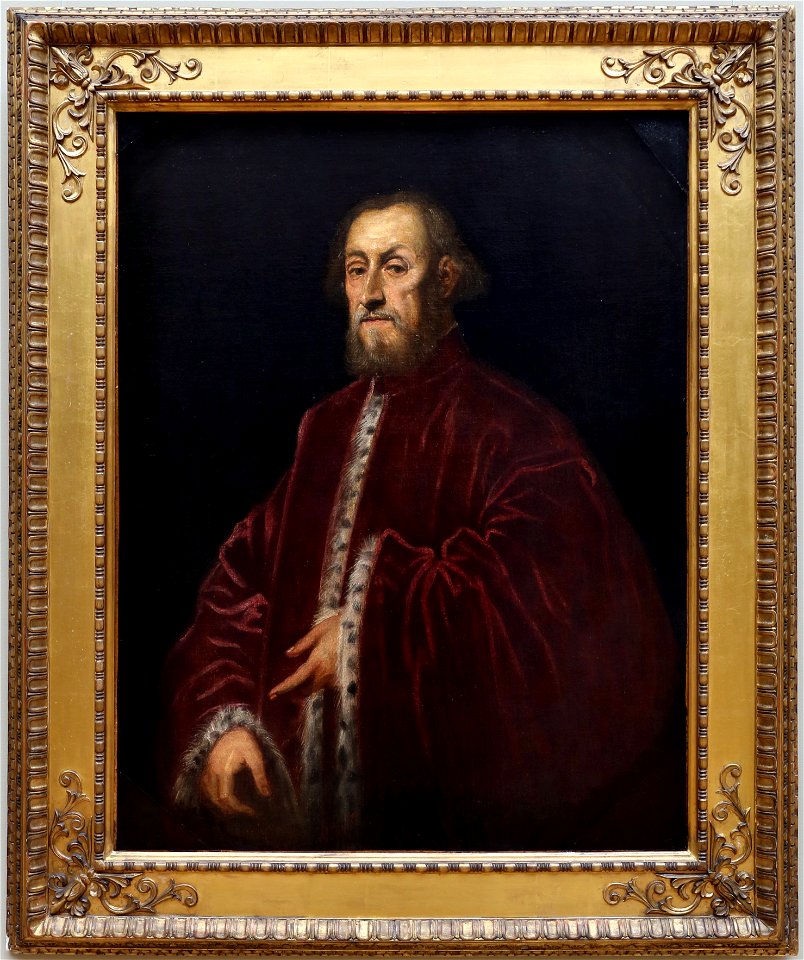 Jacopo tintoretto, ritratto di un senatore veneziano, 1570-80 ca