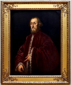 Jacopo tintoretto, ritratto di un senatore veneziano, 1570-80 ca