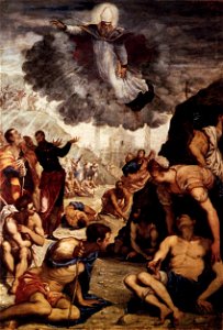 Jacopo Tintoretto - The Miracle of St Augustine - WGA22431. Free illustration for personal and commercial use.