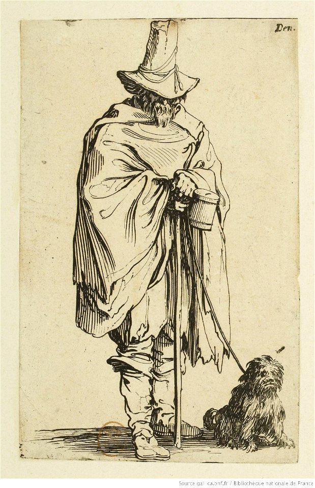 Jacques Callot - Les Gueux (22) - L'aveugle et son chien