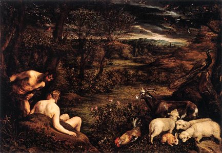 Jacopo da Ponte - Garden of Eden - WGA01448. Free illustration for personal and commercial use.