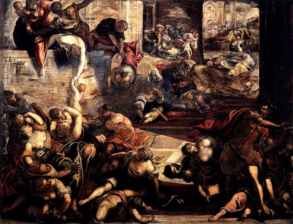 Jacopo Tintoretto - The Massacre of the Innocents - WGA22591. Free illustration for personal and commercial use.