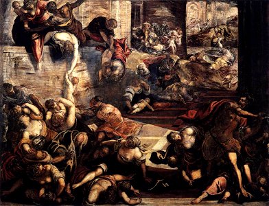 Jacopo Tintoretto - The Massacre of the Innocents - WGA22591. Free illustration for personal and commercial use.
