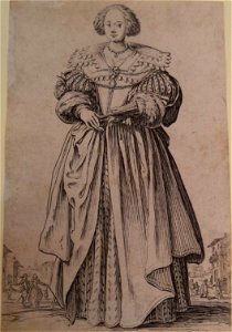 Jacques Callot - A dama com o leque (da série A Nobreza de Lorena)